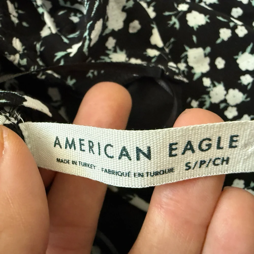 AMERICAN EAGLE Women Dress Cottagecore Boho Floral Summer Slit Maxi Small‎
